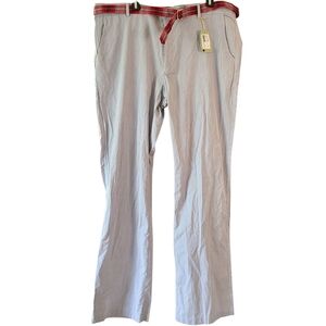Nwt Mens Seersucker Pants with Red Belt